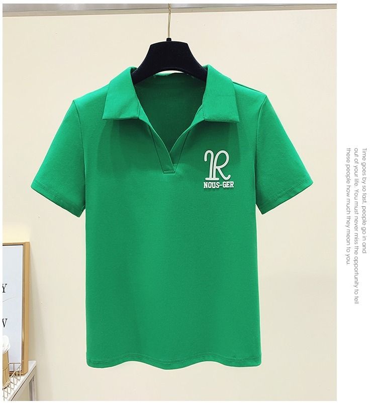 Vêtements pour femmes T-shirt à manches courtes bleu Klein pour femmes été 2023 nouveau col polo à épaules fines rajeunissant court_voghion.com