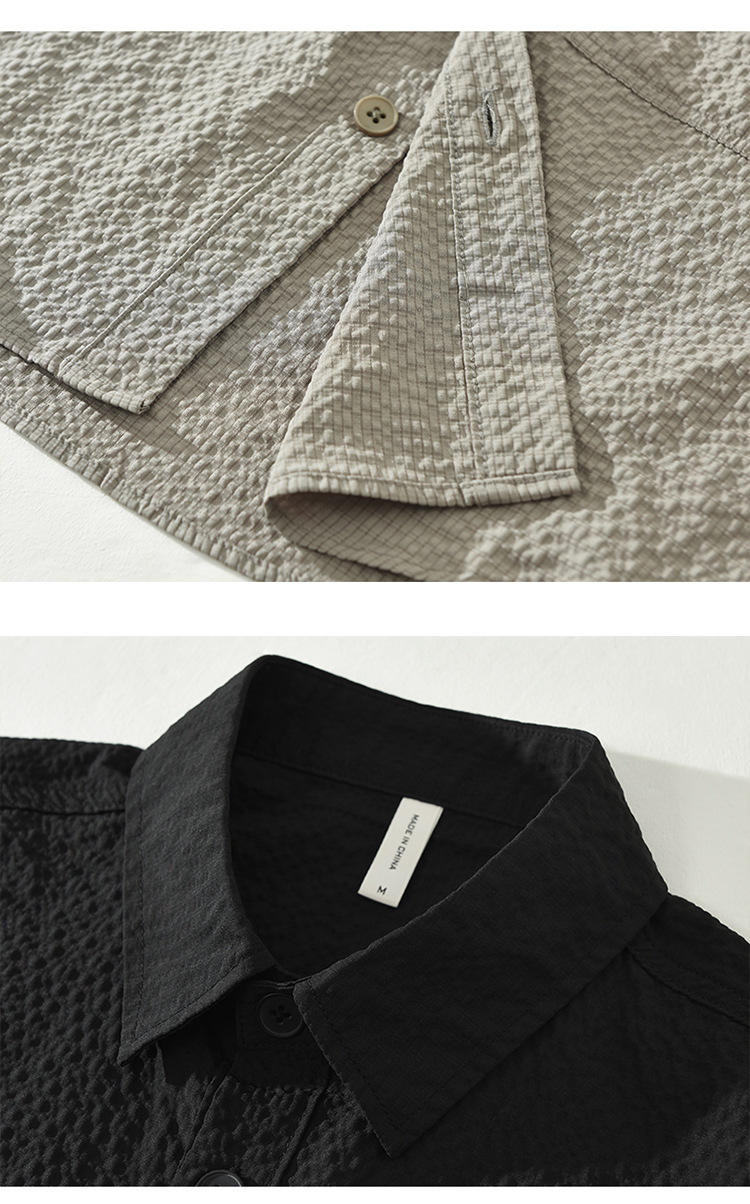 6689 Camicie giapponesi a maniche lunghe in tinta unita, alla moda, casual e larghe, comode e versatili, una camicia letteraria_voghion.com