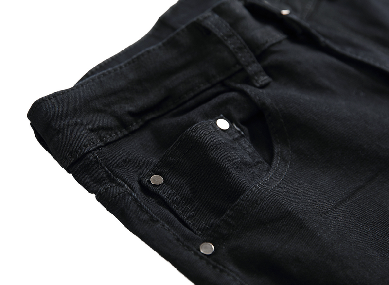 Jeans strappati in stile europeo e americano Jeans elasticizzati alla moda maschile Pantaloni con fori grandi_voghion.com