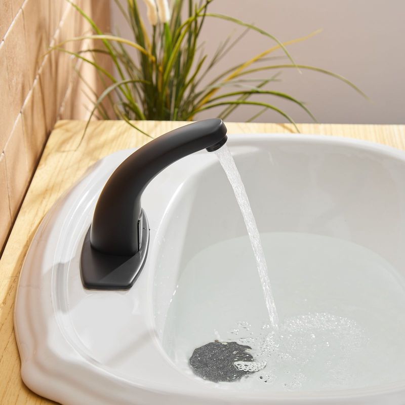 Automatic Sensor Touchless Bathroom Sink Faucet With Deck Plate_voghion.com