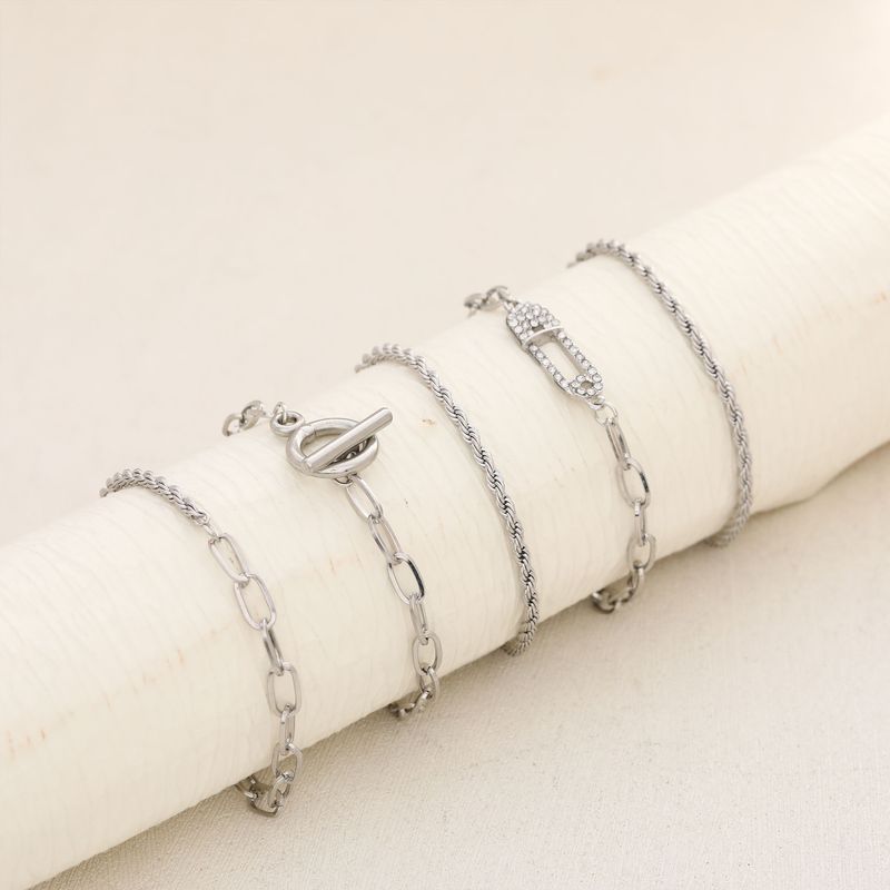 Carefully Selected New Fashion Jewelry Set: Stylish And Unique Pointed Diamond Braided Chain Bracelet Set Of 5_voghion.com