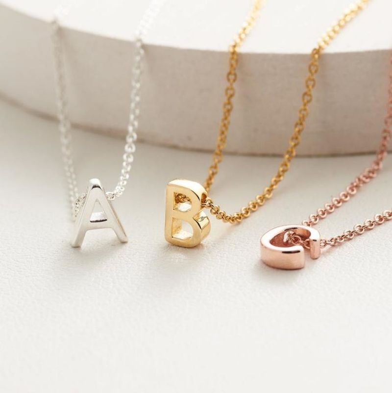 Collier en acier inoxydable pour femme 26 lettres anglaises nom initial pendentif alphabet chaîne collier couleur or bijoux en gros_voghion.com