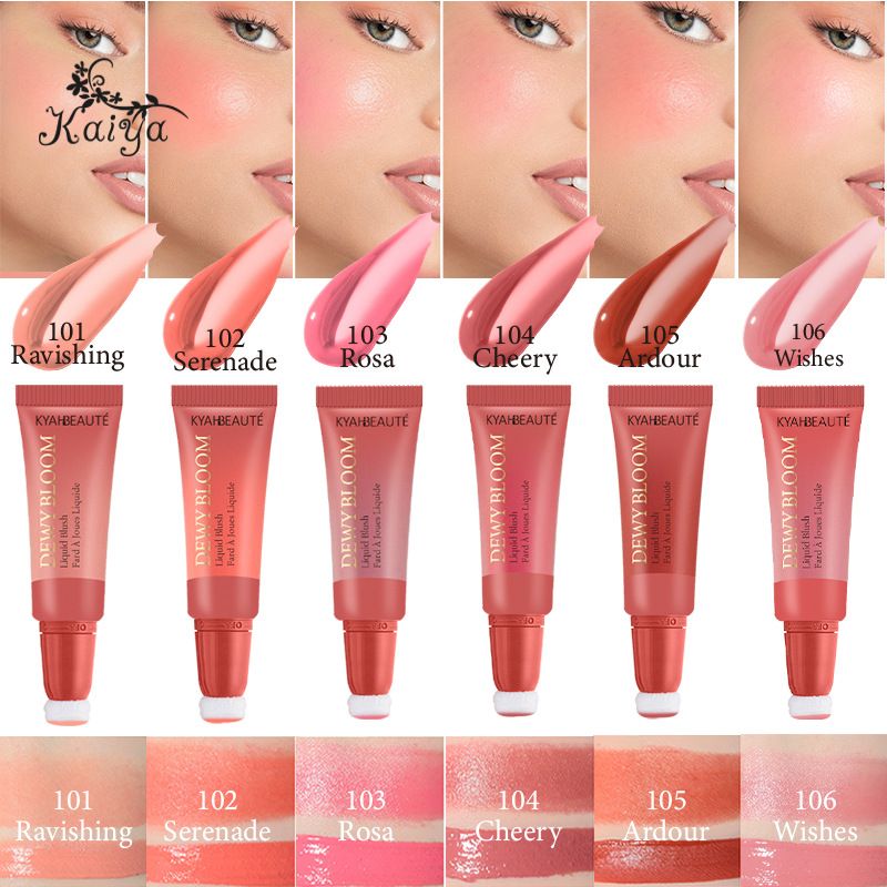 Schwammkopf für flüssiges Puderrouge, feuchtigkeitsspendendes Wasser für Lippen und Wangen mit doppeltem Zweck, leicht zu entfernen, seidiges und geschmeidiges Make-up_voghion.com