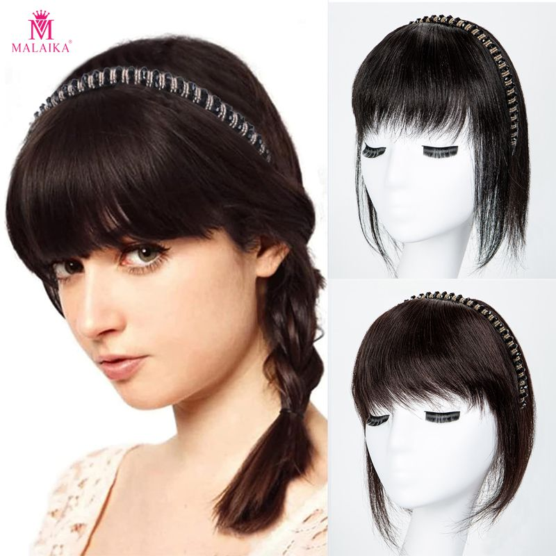 Topper per capelli umani con frangia da donna Clip in frangia con fascia parrucchino dritto per capelli diradati chignon marrone e nero_voghion.com