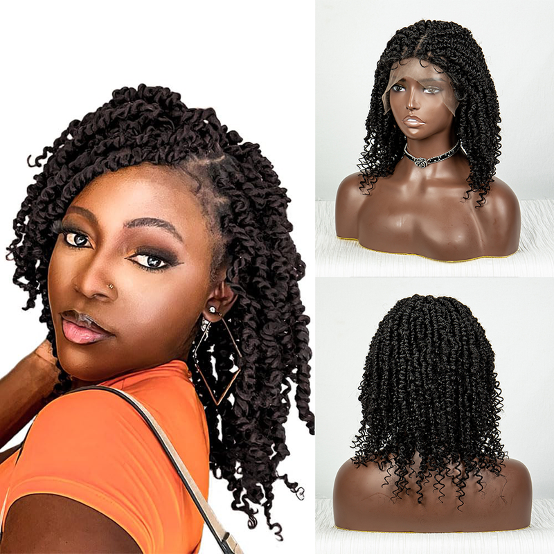 Korte chemische vezel 9*6 kanten vlechthoofdband Twist Hair gradiëntkleur Boxvlecht ademend lichtgewicht hittebestendig vezel damesstijl_voghion.com