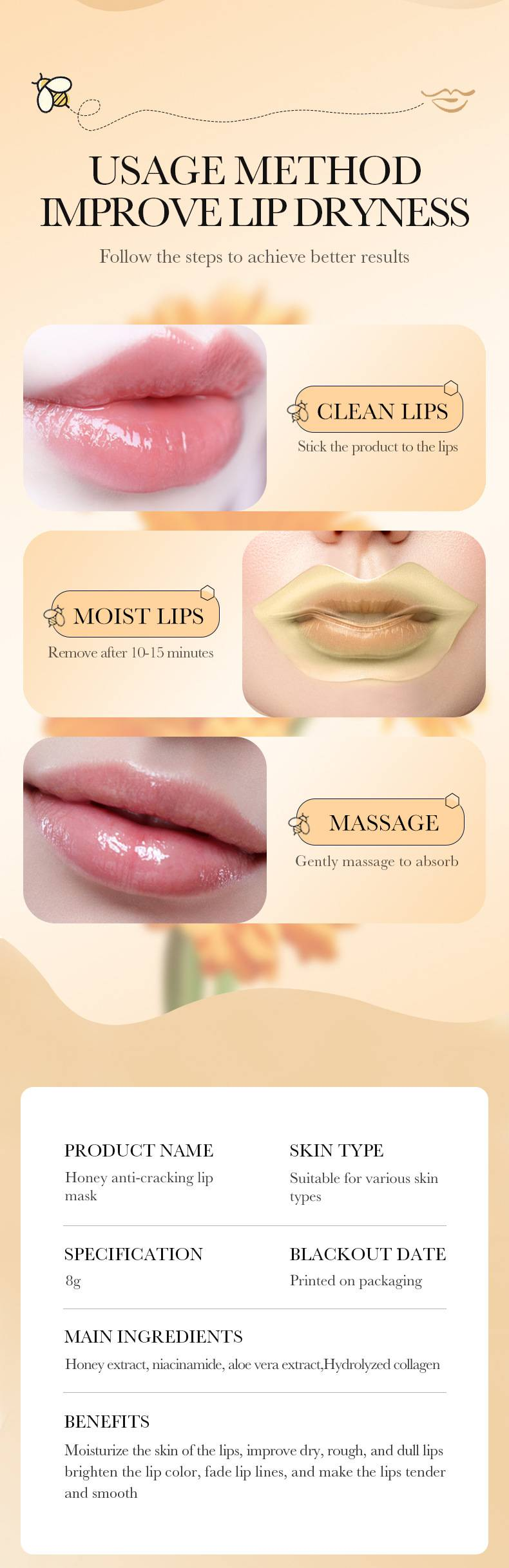 Mascarilla labial de planta y fruta para atenuar la huella labial_voghion.com