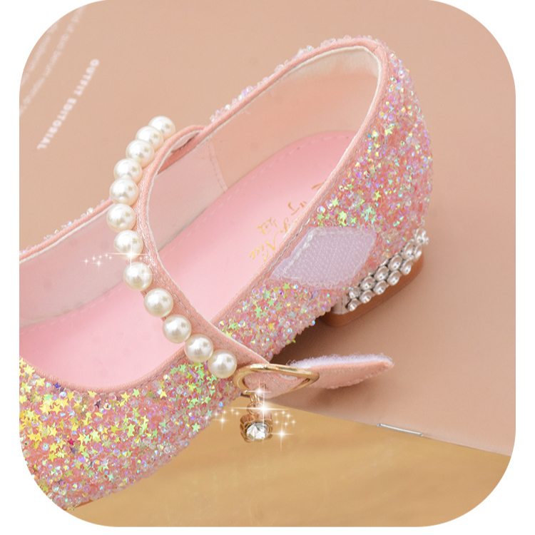 Mädchen Prinzessin schuhe Kinder Kleine mädchen High heels Helle diamant perle kristall_voghion.com