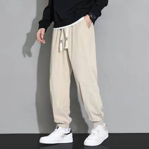Herenkleding Casual broeken Sportbroeken Losse pasvorm Effen kleur broeken Modieus merk Jeugd Populair Trendy Herenbroeken Lazy Art_voghion.com