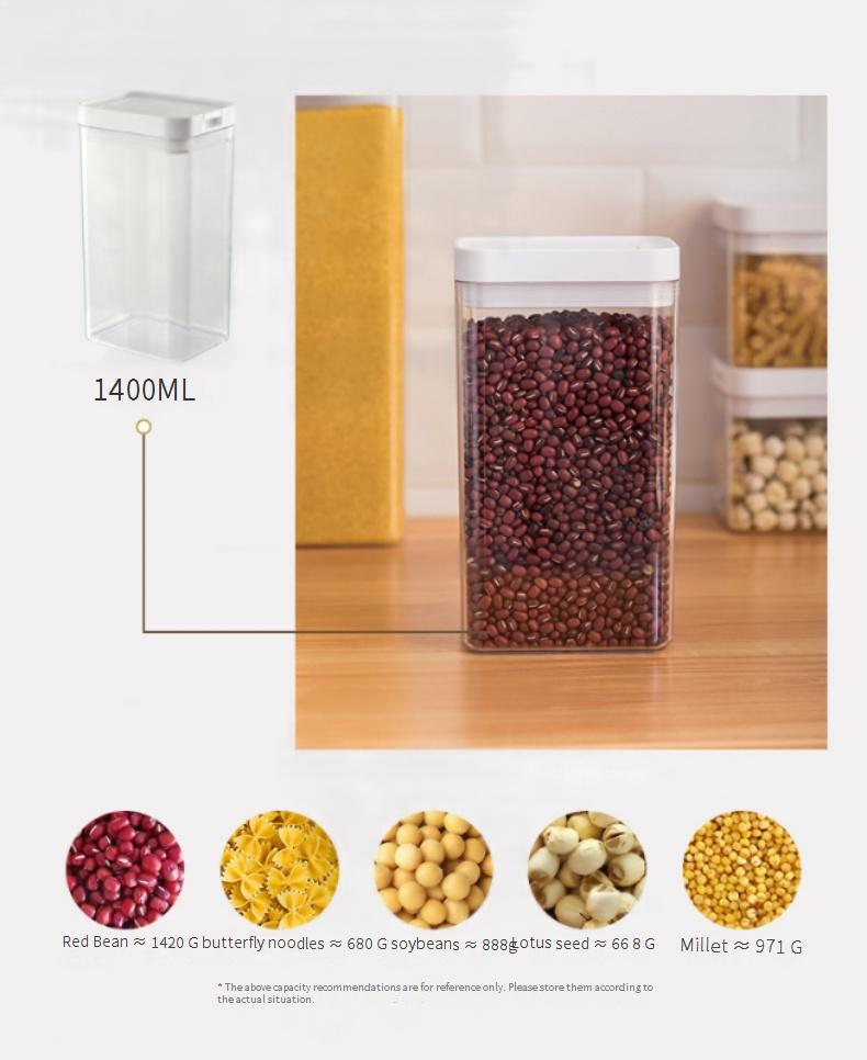 Luchtdichte voedselcontainers - BPA-vrije keukenbussen (set van 5 voor bloem, rijst, pasta en droge goederen - stapelbaar, transparant ontwerp)_voghion.com