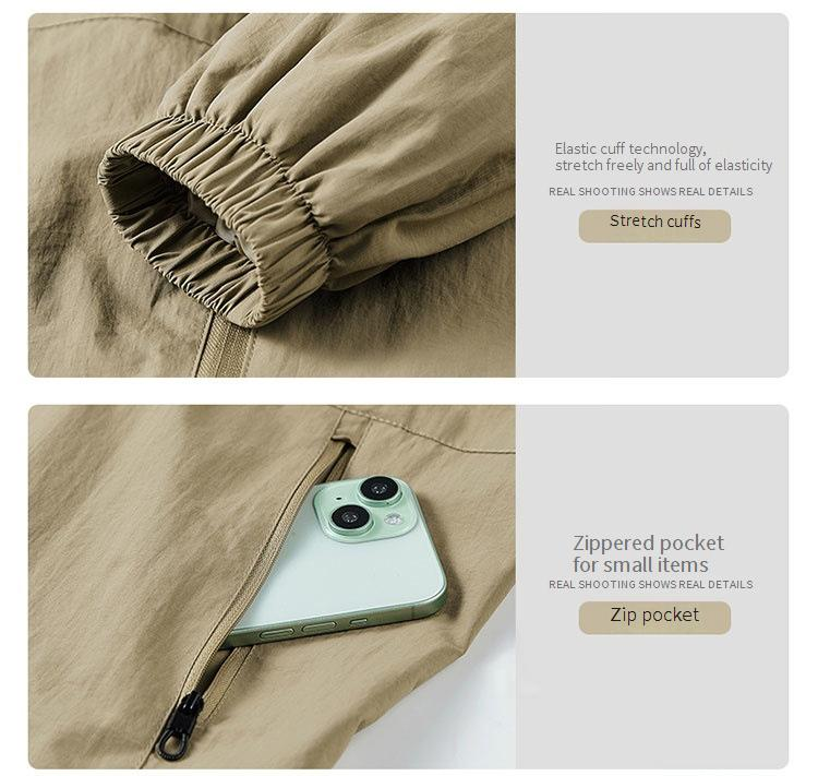 Men's Lightweight Windproof & Waterproof Jacket, Stand Collar Outdoor Coat, Breathable Casual Slim Fit Spring Autumn Travel Anorak_voghion.com