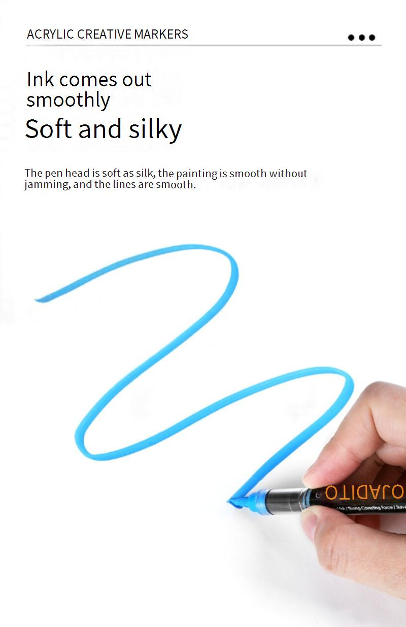 Professional Acrylic Marker Pens Set - Soft Tip Fine Line Art Markers For Drawing, Sketching & Illustration_voghion.com