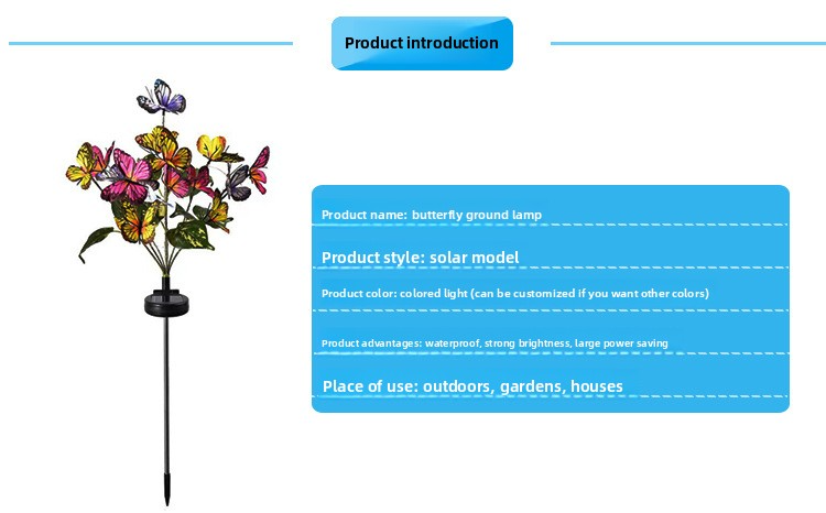 Solar Butterfly Stake Lights, Waterproof IP65 Outdoor Garden Decor, Color-Changing LED For Patio, Yard, Pathway – DIY Customizable_voghion.com
