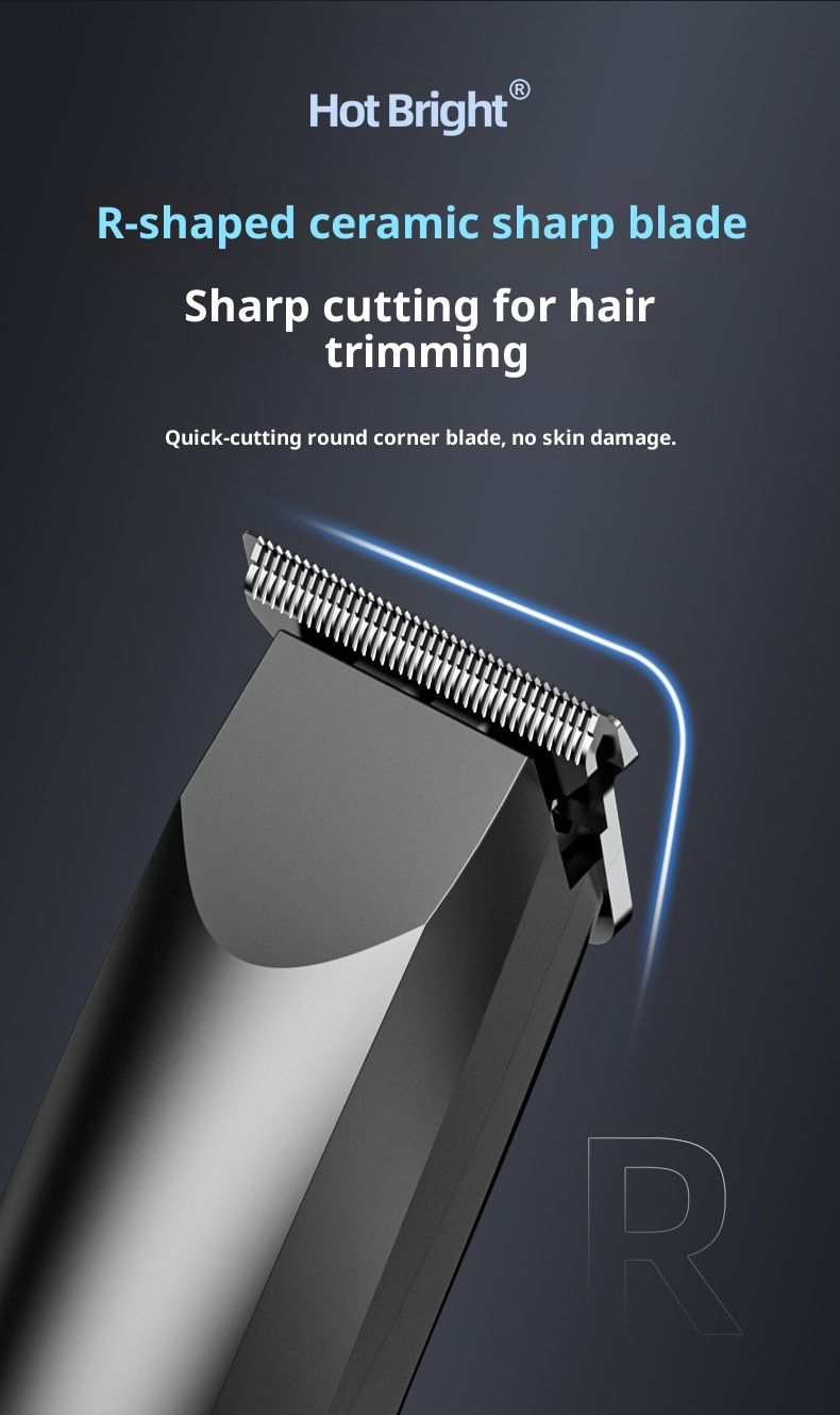 Hair Clipper Set - Rechargeable Cordless Hair Trimmer With Titanium Blades, Digital LED Display, 5 Guide Combs, Quiet 40dB, Waterproof Detachable Head_voghion.com