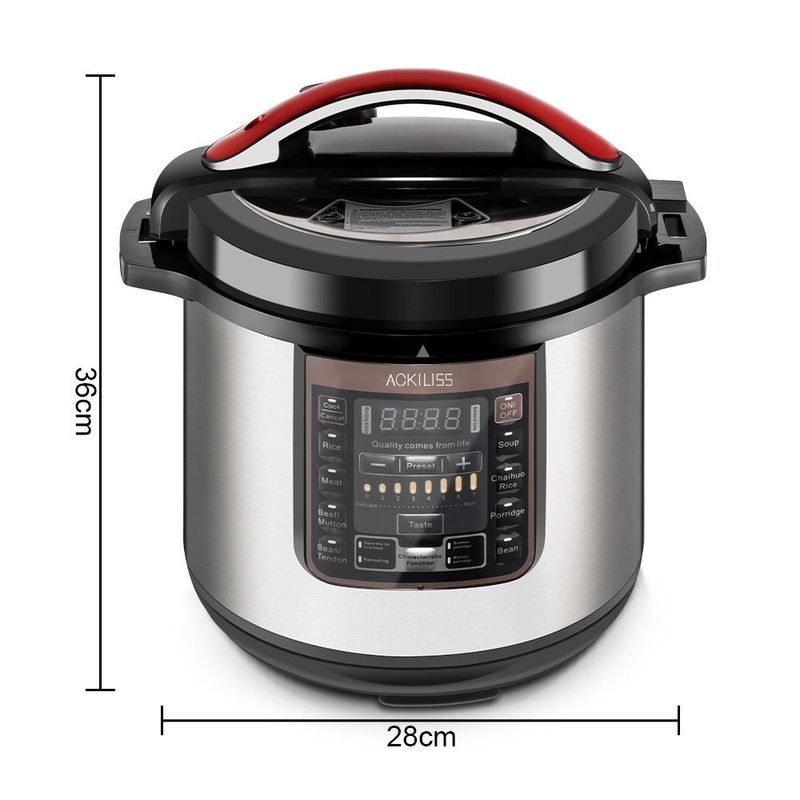 8L Multi-Functional Electric Pressure Cooker, Non-Stick Rice Cooker & Slow Cooker, EU Standard, 1200W_voghion.com