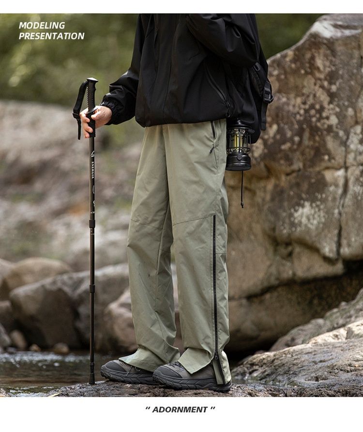001 Spring And Autumn Outdoor Waterproof Hiking Men, Functional Zipper Straight-Leg Cargo Casual Pants For Men_voghion.com
