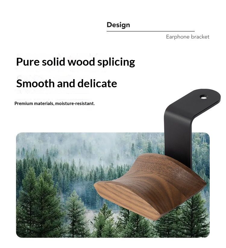 Digitex Kopfhörer-Displayständer aus Massivholz und Metall für Over-Ear-Kopfhörer, robust, für den Schreibtisch, Walnuss, ohne Verbindungsstellen_voghion.com