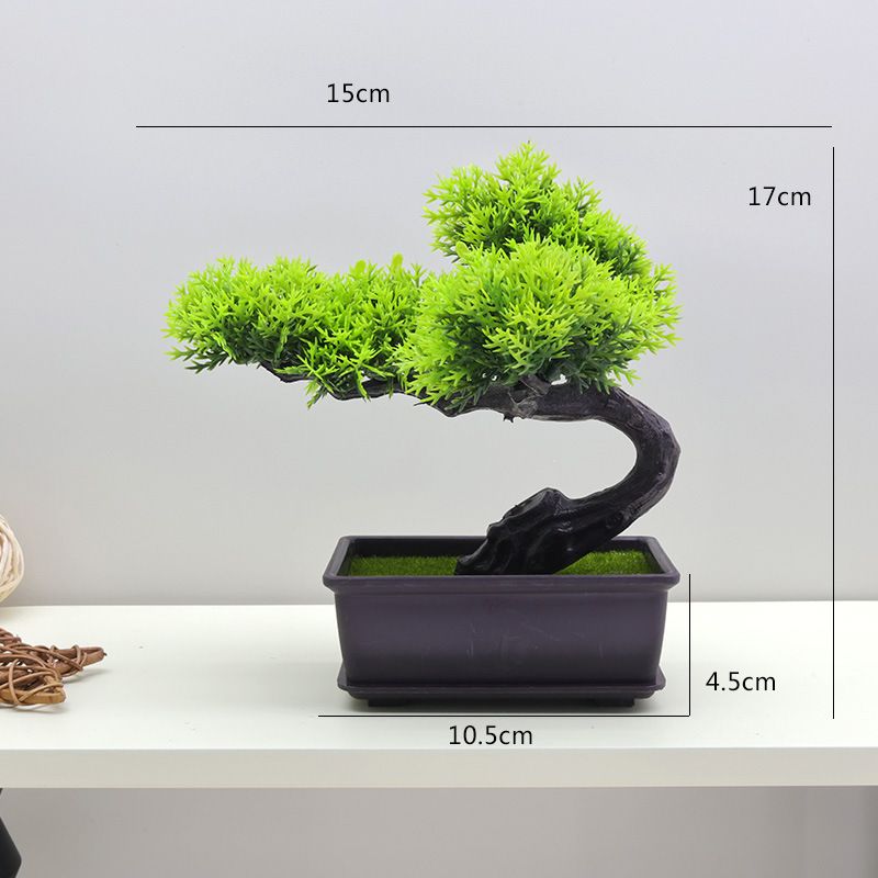 Wohnmöbel Simulation Pflanze einladende Kiefer kleine Topfpflanze Kunststoff Bonsai Home Dekoration Wohnzimmer Schreibtisch kleine Ornamente_voghion.com
