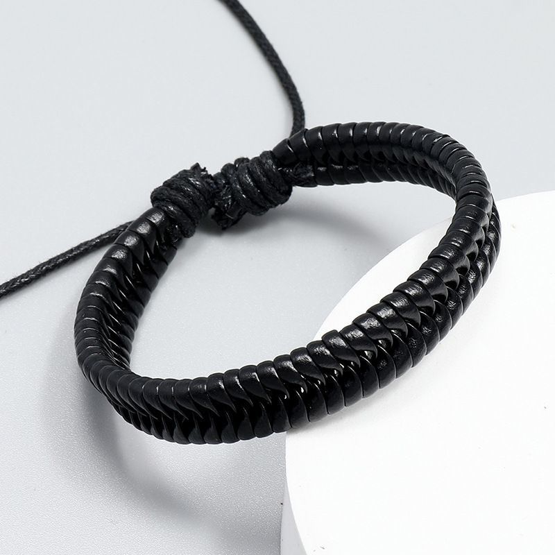 Bracelet en cuir tissé fait main, accessoires de style punk, simple, tendance, bijoux tendance, tendance, tendance, tendance_voghion.com