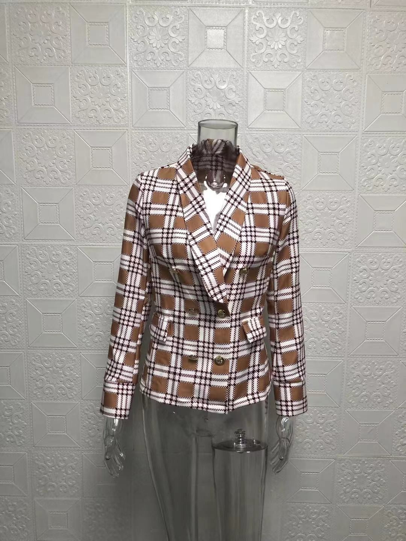 Abbigliamento donna autunno e inverno donna nuovo manica lunga risvolto nero stampato corto piccolo abito giacca_voghion.com