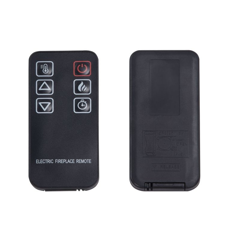 Modern Farmhouse TV Media Stand, Large Barn Inspired Home Entertainment Console, With 23" Fireplace Insert, For TV Up To 65'', With Open Shelves And Closed Cabinets, Grey_voghion.com