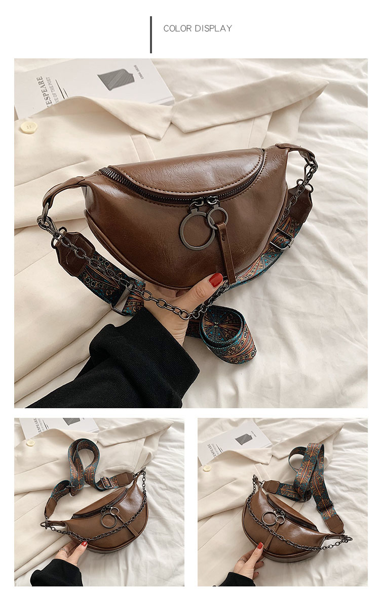 Muoti satulavyötärö vyölaukku nahkainen naisten vyölaukut ketju käsilaukku kukkaro nainen retro olkapää crossbody rintalaukku_voghion.com