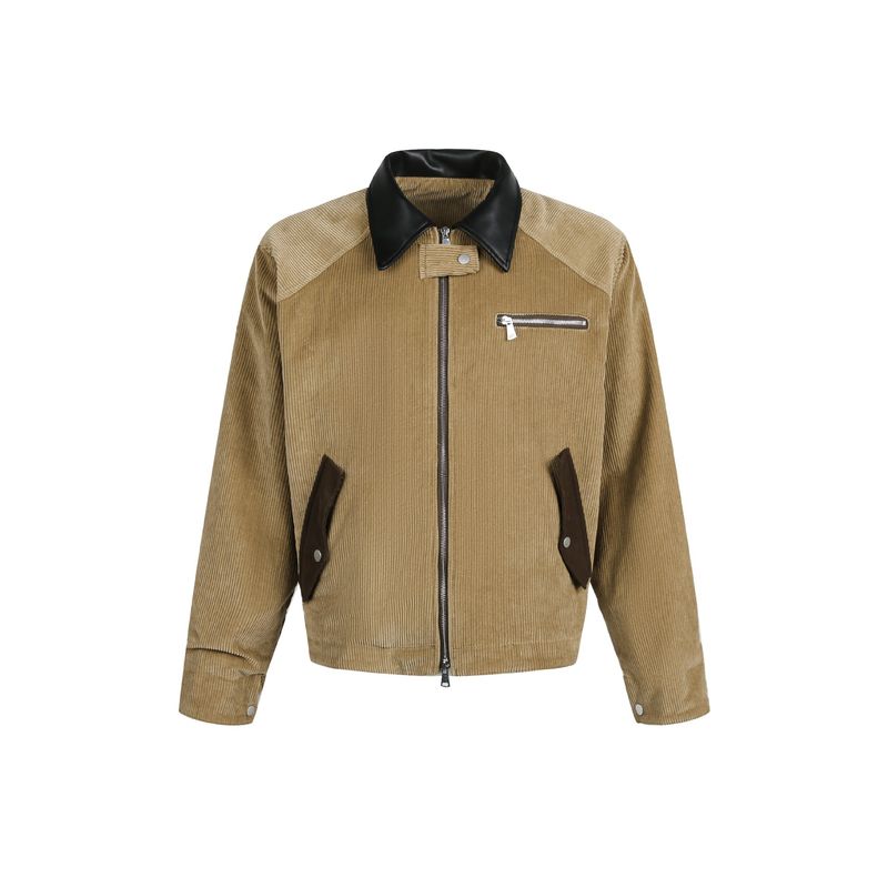 Eon Modish 2025 Autunno Nuovo Stile Americano Street Color Block Colletto Giacca Patchwork Cappotto_voghion.com