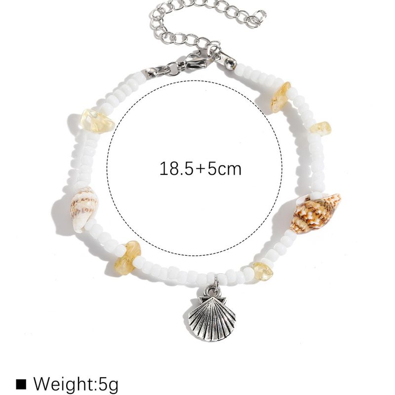 Bohemian Style Starfish Woven Bracelet Summer Beach Shell Conch Seed Bead Jewelry_voghion.com
