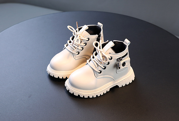 Scarpe per bambini Moda per ragazzi Doc Martens stivali singoli con suola morbida e cerniera laterale_voghion.com