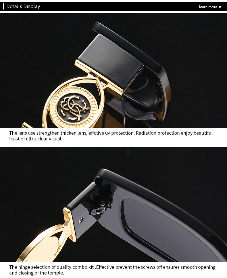 New Rectangle Sunglasses Women Men 2022 Vintage Fashion Square Female  Designer Black Sun glasses Male UV400 Eyewear_voghion.com