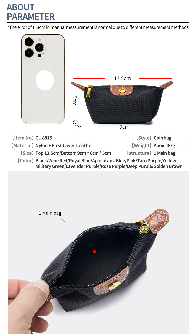 Mini Exquise Muntenportemonnee Lichtgewicht Mode Dumpling Tas Draagbare Nylon Doek Lippenstift Headset Opbergtas Vrouwelijke Ins Stijl_voghion.com