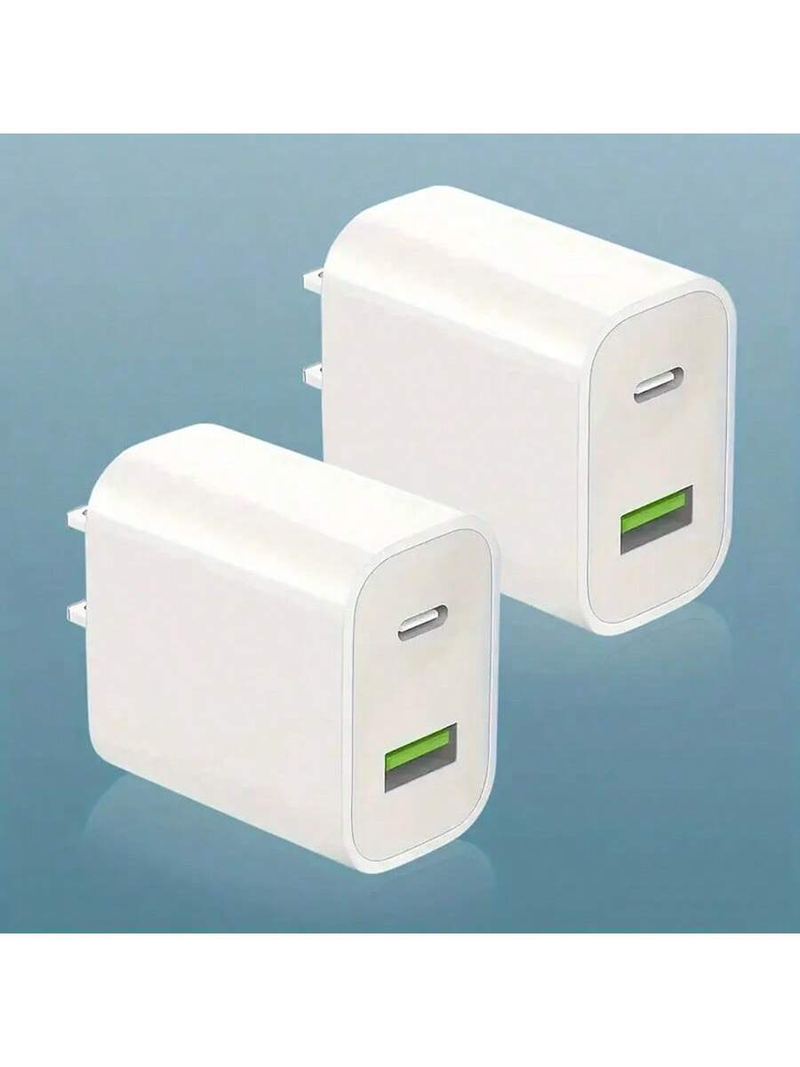 Chargeur rapide blanc pour iPhone 20 W, adaptateur secteur mural, port USB Type C, prise rapide, charge rapide avec câble de données, compatible avec iPhone 16/16 Pro_voghion.com