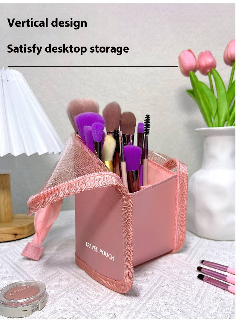Make-up-Tools und Zubehör Dreidimensionale Aufbewahrungstasche für Make-up-Pinsel für unterwegs mit großer Kapazität Kulturtasche, tragbare Aufbewahrungstasche für Kosmetik_voghion.com