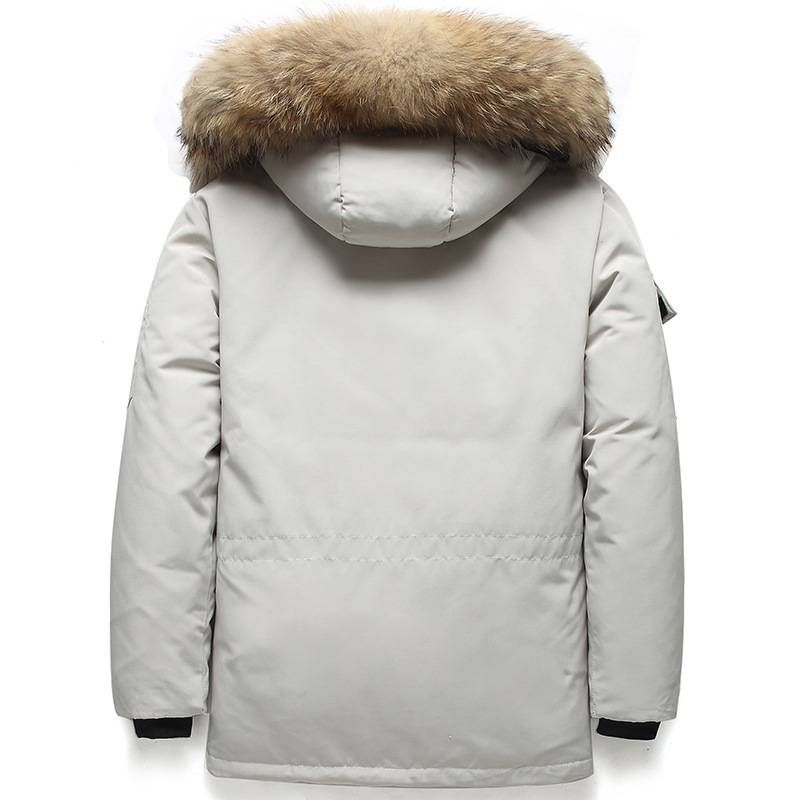 2025 Parker Autumn And Winter Men's Hooded Thickened Large Fur Collar Cotton Coat Large Size Casual Cotton Coat_voghion.com