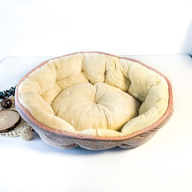 Warm Cat Dog Long Plush Round Nest Winter Mat Bed Pet Daily Necessities_voghion.com