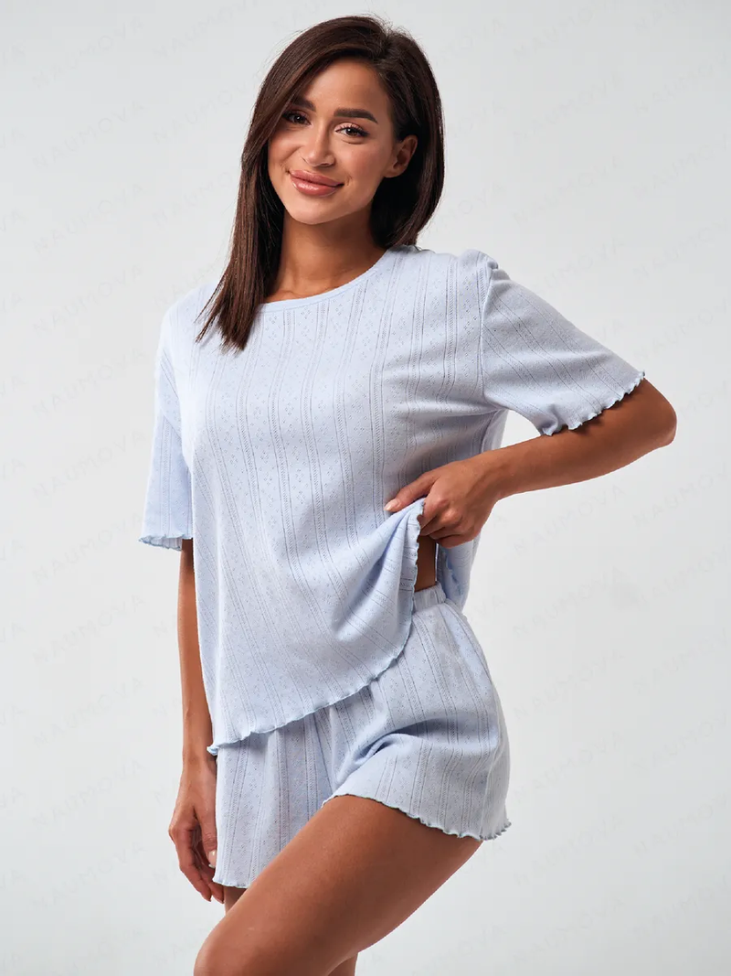 Women's Pajamas Set, Short-sleeved Shorts, Home Two-piece Loungewear, Comfortable And Breathable_voghion.com