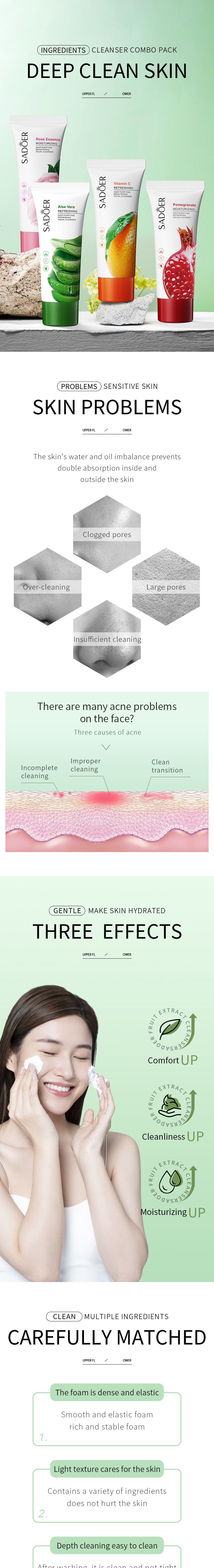 SADOER Niacinamide Freckle Cleanser 100g Hydrating Moisturizing Cleansing Oil Facial Cleanser_voghion.com