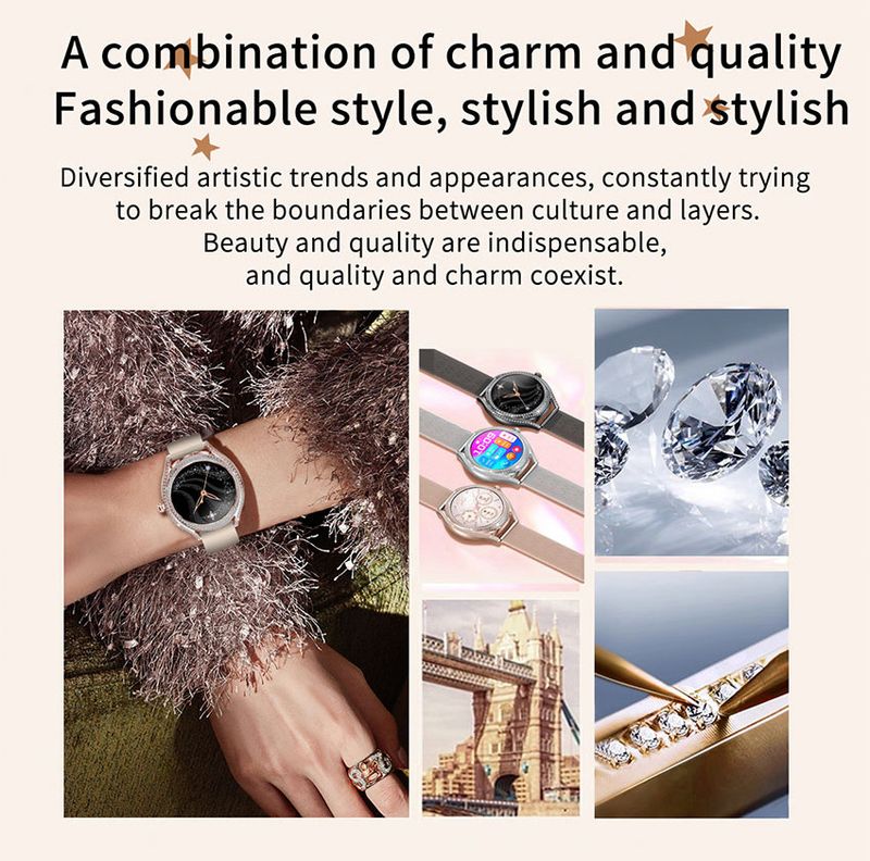 Smart Fashion Watch For Women Heart Rate Sleep Monitoring Multi Function Waterproof Pedometer Sports Watch_voghion.com