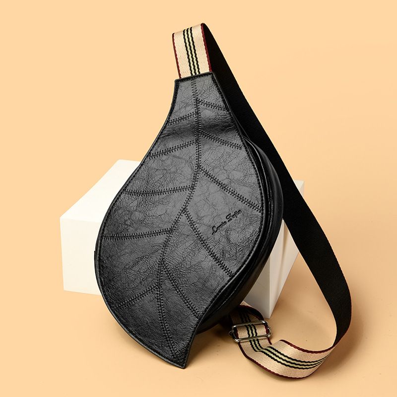 Women's Waist Adjustable Wide Strap Versatile Hot-Selling Leaf Shape Crossbody Chest Bag_voghion.com