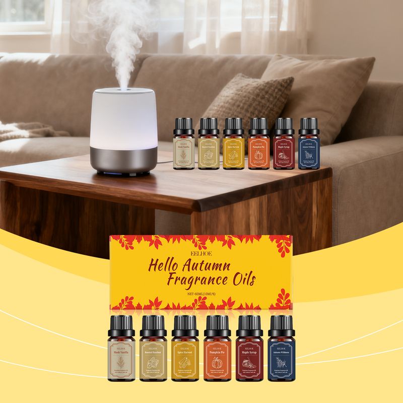 EELHOE Herbst-Set mit ätherischen Ölen, Verbreiten Sie einen warmen Duft, Schaffen Sie eine angenehme Atmosphäre zu Hause, Pflanzen-Aromatherapie_voghion.com