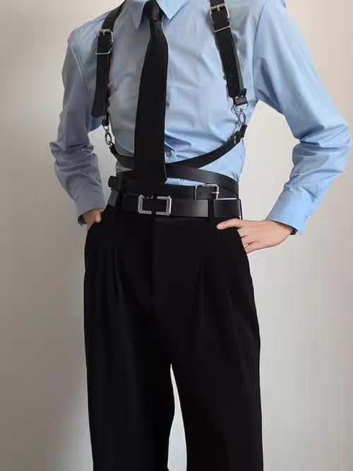 LuvBox, nuova moda, cintura da donna nera con cinturino in vita, stile punk, per abito_voghion.com