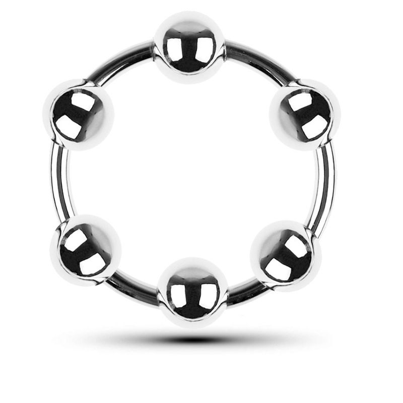6 misure di anello per pene in acciaio inossidabile, ritarda l'eiaculazione, stimola il glande con 6 perline, giocattoli sessuali per anello di bloccaggio maschile_voghion.com