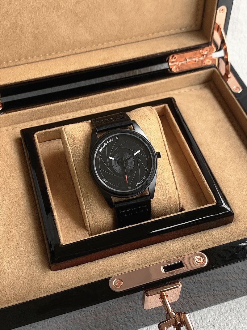 PABLO RAEZ Premium Sense Personality Fashion Herren Trend Mattschwarz Edelstahl On Time Hochwertige Quarzuhr_voghion.com