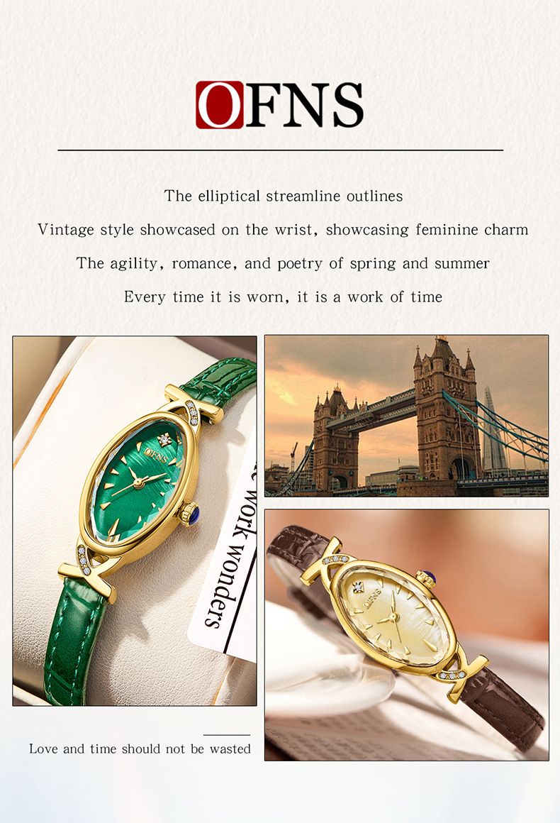Elegante orologio da donna con quadrante ovale in madreperla e cinturino in pelle - Orologio al quarzo impermeabile per uno stile casual e retrò. Orologio da donna retrò squisito._voghion.com