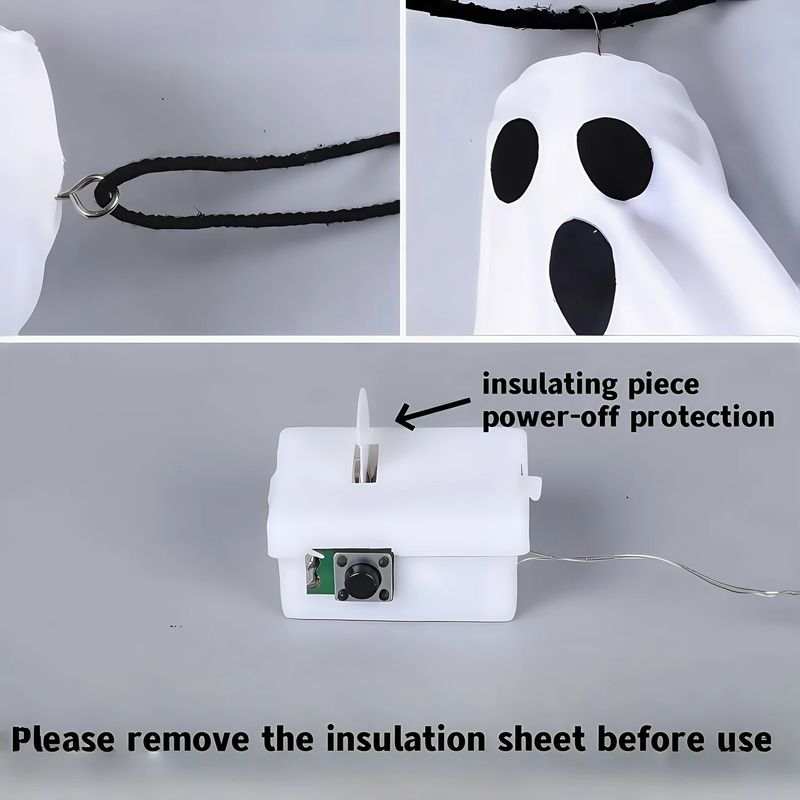 3 adet Hayalet Asılı LED Işıklar Cadılar Bayramı Dekoru Bahçe Veranda DIY Ayarlanabilir Kol Pil ile Çalışan Korku Sahnesi Aksesuarları_voghion.com