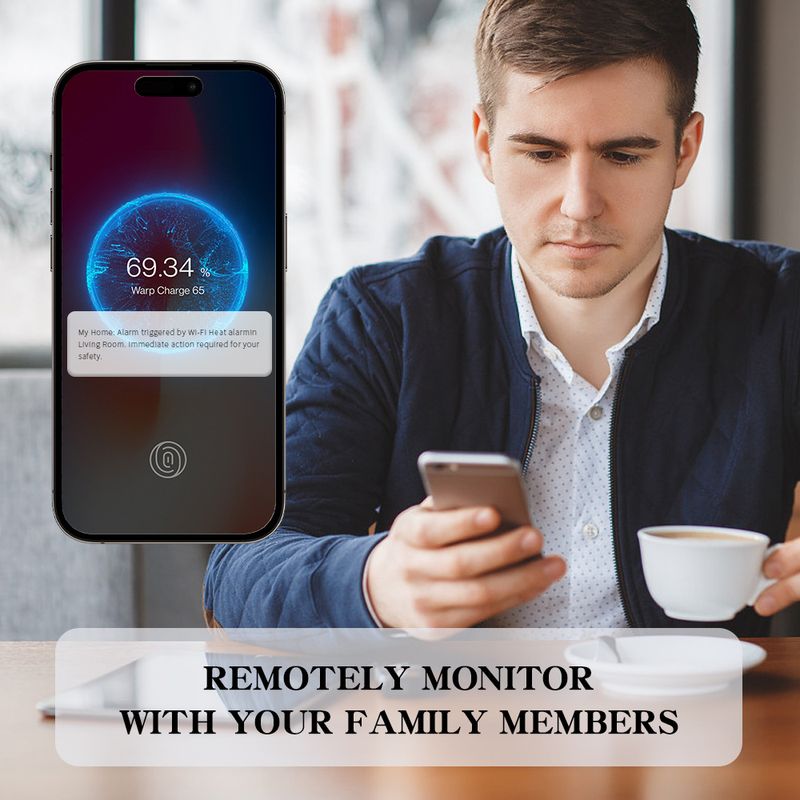 Smart Heat Detector With Tuya App – 10-Year Lifespan, 360° Detection, Ceiling-Mounted Fire Alarm For Home & Office (0-40°C Range)_voghion.com