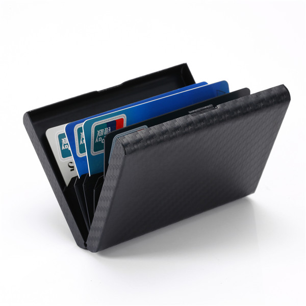 Bycobecy Custom Carbon Fiber Card Holder Metal Plastic NFC Wallet Passport Holder Document Organizer RFID Slim Wallets_voghion.com