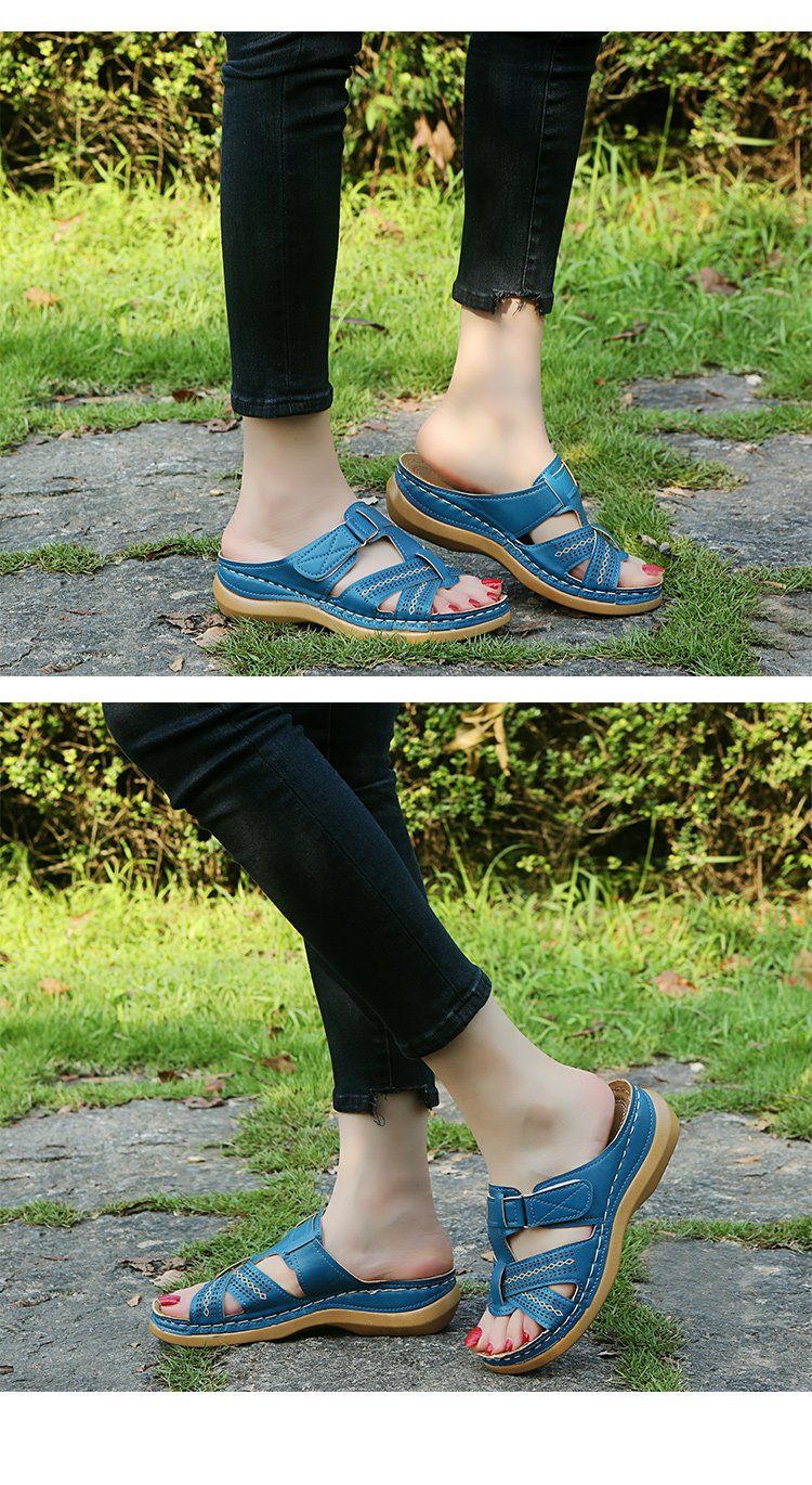 Große lässige Sandalen für Damen, einfarbig, dicke Sohle, Kreuzsandalen, Damenschuhe, Sandalen_voghion.com