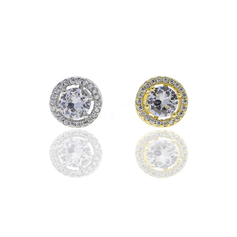 New Round Zircon Earrings Diamond Men's_voghion.com