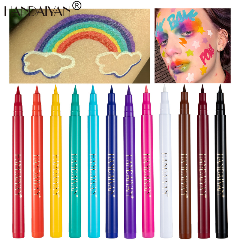 HANDAIYAN 12-Color Eyeliner Pencil Set - Quick-Dry, Smudge-Proof, Matte Eyeliner Gel Kit_voghion.com