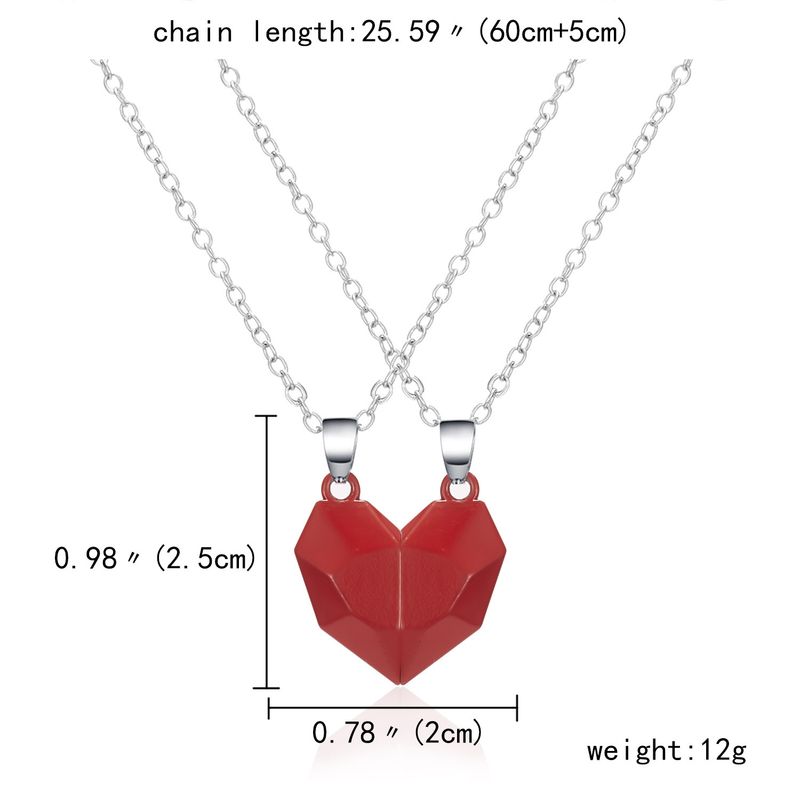 Creative Wishing Stone Splicing Magnetic Heart Versatile Couple Necklace In Stock_voghion.com